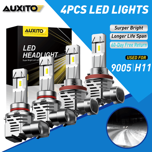 Combo 9005+H11 LED Bulb Headlight Kit High Low Beam 6500K Xenon White No Error - Picture 1 of 11