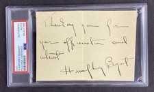 Humphrey Bogart Signed Index Card Actor Casablanca Autograph PSA/DNA JSA