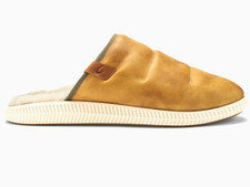 Olukai Men's SIZE 8 Slippers Mua 'Ili Slides Sandal Shoes Shearling Lined NEW