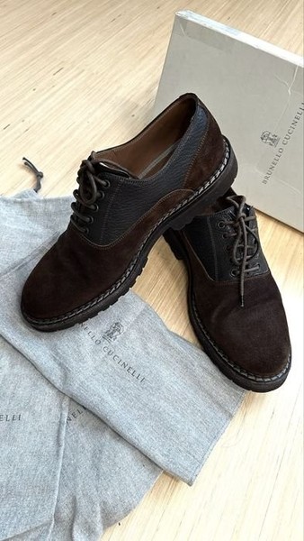 Men Brunello Cucinelli Heels Brown Suede 43.5