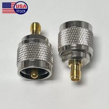 2Pcs PL259 UHF Male to SMA Female Connector RF Coax Adapter for CB Ham Radio