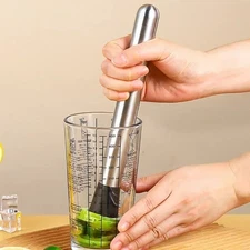 Stainless Steel Ice Crusher Hammer Cocktail Muddler Stick Bar Tool for Drinks