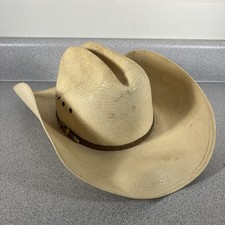 Resistol Panama Genuine Shantung Cowboy HAT 7 L USA Western Straw RS13998190 Vtg