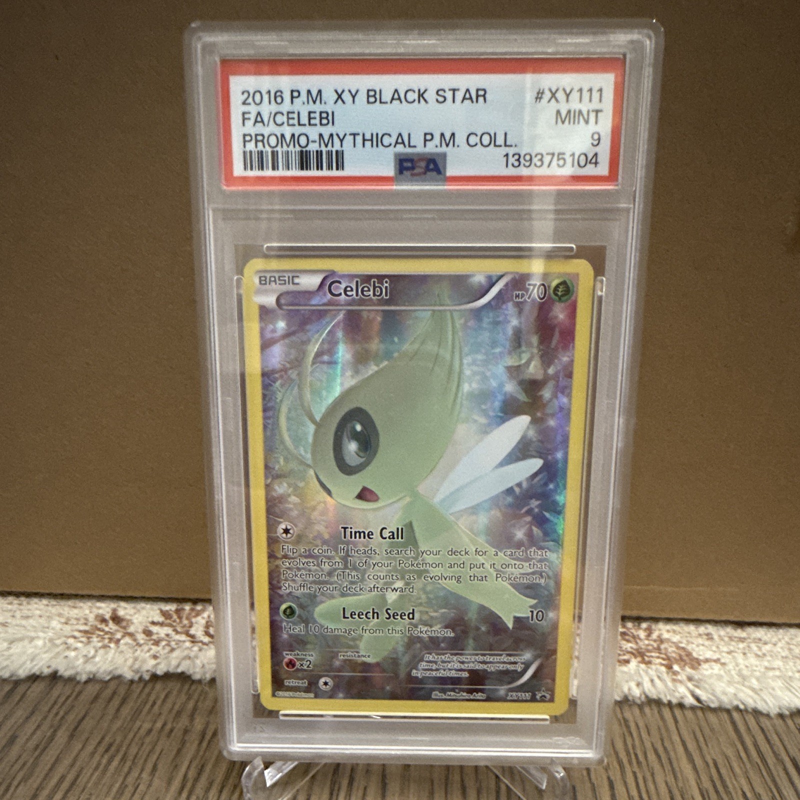 2016 Pokemon TCG Celebi XY111 XY Black Star Promo Holo English PSA 9