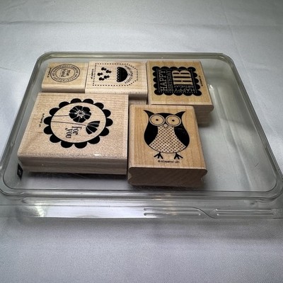 Stampin' up Rubber Stamp Mount Mounting Set Sale A Bration 5 Stamps Punch Bunch