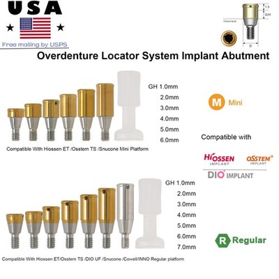 Hiossen Osstem Regular Mini Inter Hex Platform Fits Overdenture Locator abutment