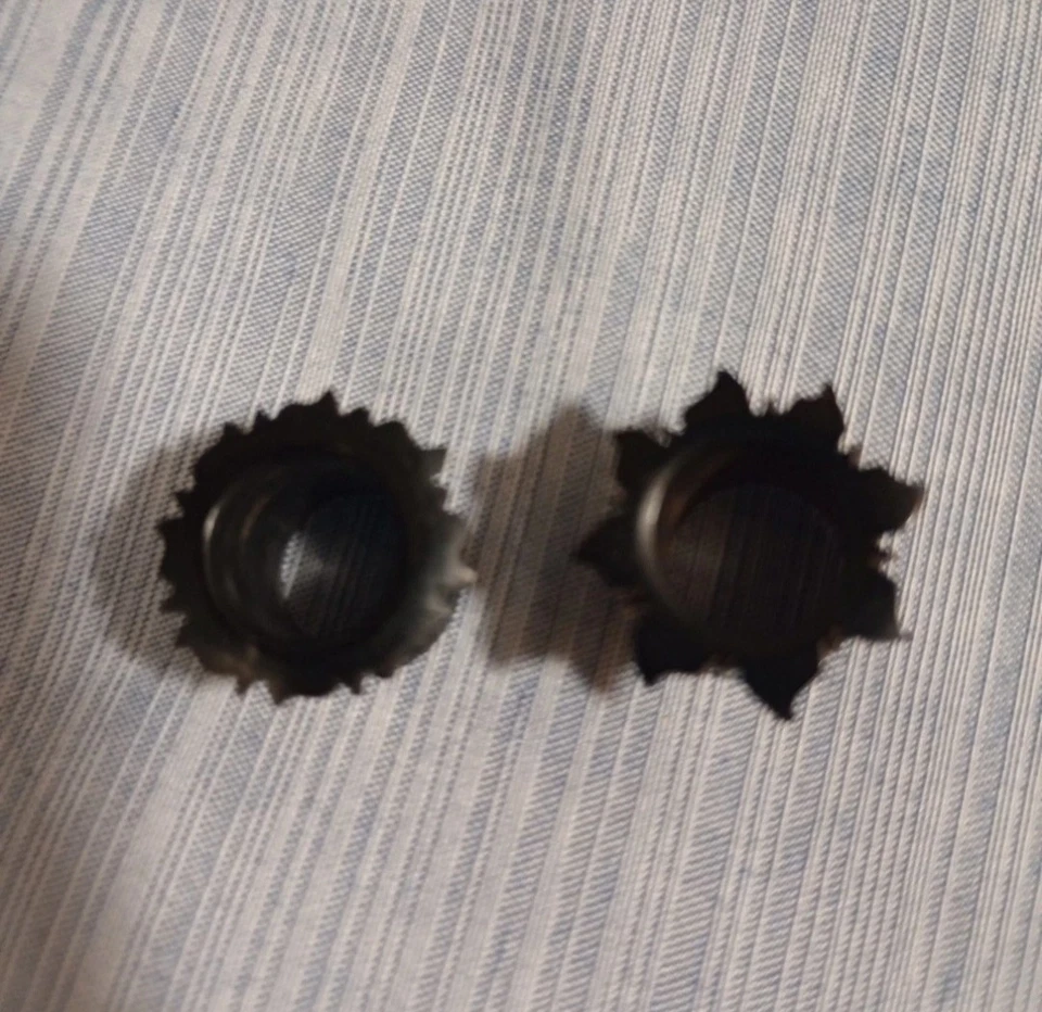 Par de tapones genuinos para joyería corporal calibre lóbulo túnel oreja cuerno sol 1/2" pulgada Foto 2 de 2