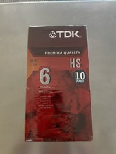 NEW VHS TDK T-120HS Premium Quality 6 Hours Cassettes Tapes Pack of 10 SEALED
