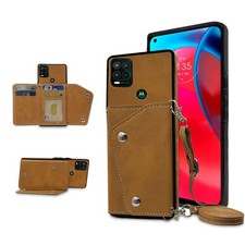 Compatible with Moto G Stylus 5G 2021 Wallet Case Crossbody Brown