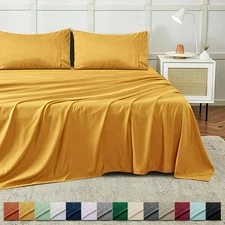 4 Piece Bed Sheet Set Deep Pocket 1800 Series Hotel Bed Sheet Microfiber Comfort
