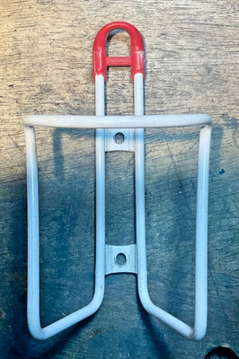 Vintage Blackburn Water Bottle Cage alloy white  red  USA