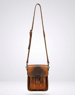 Patricia Nash Brown Crossbody Bag with Snap Flap, Silver Hardware, Dust Bag