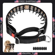 Martingale Dog Collar No Pull Adjustable Stainless Steel Black Medium
