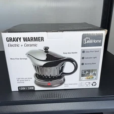 LexiHome-Electric Gravy Warmer  Ceramic 14oz 400ml, 120V Gravy Warmer black