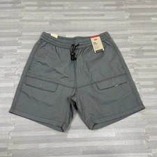 Levi’s Trail Cargo Shorts Mens Size S Small 6” Gray Drawstring Pockets $54