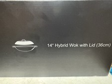 Wok ibrido antiaderente HexClad 14 pollici con coperchio in acciaio, manico Stay-Cool, lavastoviglie