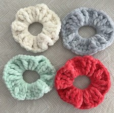 4 Handmade Scrunchies - Sweet Snuggles Lite  - Crochet - Set 9