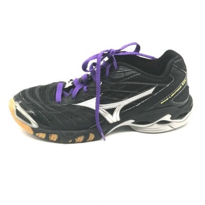 Mizuno Shoes Womens Sneaker Wave Lightning RX Black Silver Walking Shoe 8.5