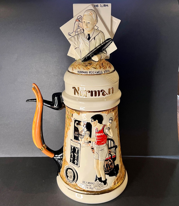 NORMAN ROCKWELL SATURDAY EVENING POST CERAMIC BEER STEIN SEPCO CURTIS PUBLISHING
