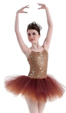 Costume danza Prima bambino X-Piccola rame scintillante ballerina tutù nuovo