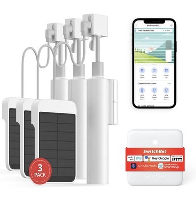 SwitchBot Smart Electric Motorized Blinds Kit 3Pack   Smart Wi-Fi Blinds with 2.