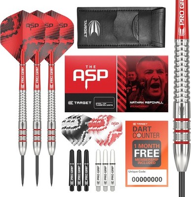 Target Darts Nathan Aspinall 24G 80% Tungsten Steel Tip Darts Set mit Wallet
