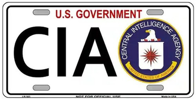 #ad C.I.A. Metal Novelty License Plate $9.95