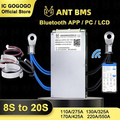 ANT Smart Banlance BMS 8S-20S 130A 170A 220A for Li-ion/LiFePo4/LTO Battery BT