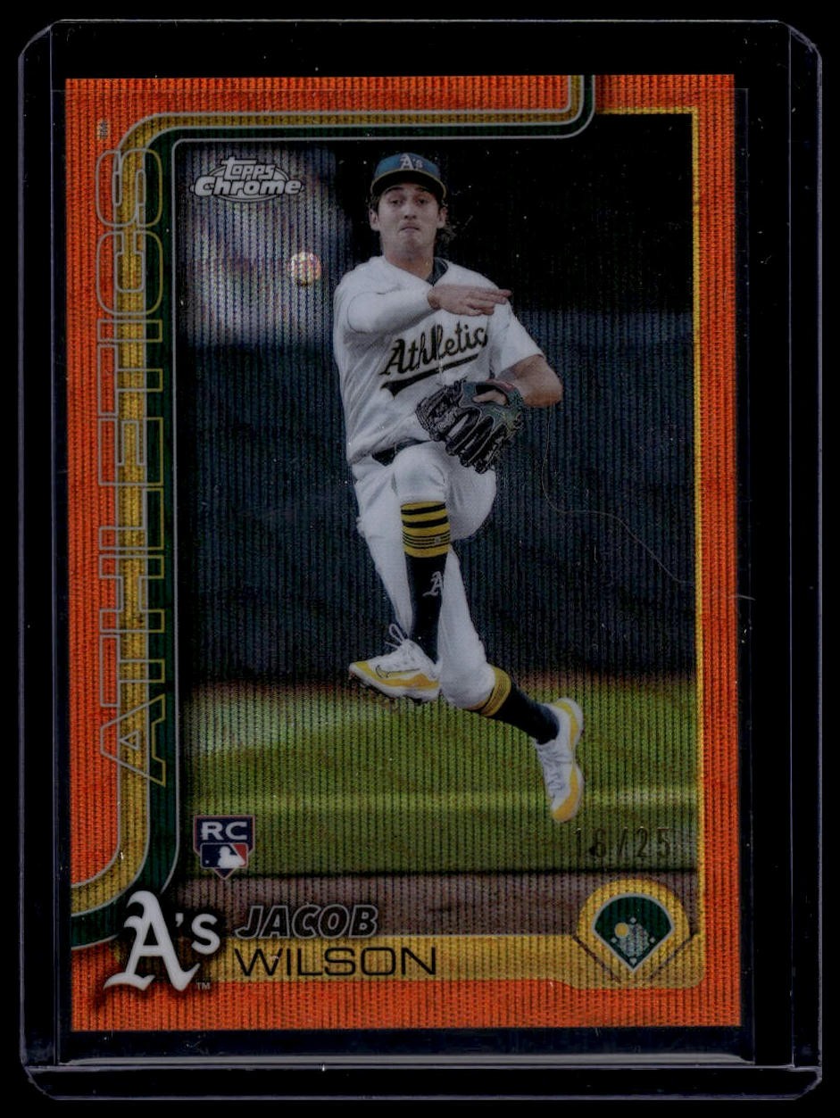 2025 Topps Chrome #96 Jacob Wilson Orange Wave Refractors #/25