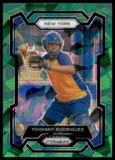2024 Panini Prizm #9 Yovanny Rodriguez Green Ice Prizms New York Mets NM+