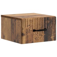 Nachttisch Wandmontage Altholz Massivholz 34,5 X 33 X 20 Cm