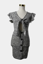 Pretty Little Thing White, Black Leopard Fitted Mini Dress