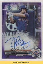 2017 Bowman Draft Chrome Pick Purple Refractor /250 Quinn Brodey Auto READ 0c6