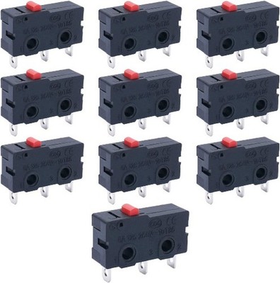 10Pcs Mini Micro Limit Switch 5A 125 250V AC SPDT 1NO 1NC Snap Style: No Hinge