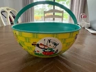 J Chein & Co Basket Sand Pail 1940's 1950's Antique Childs Beach Toy Bucket Rare