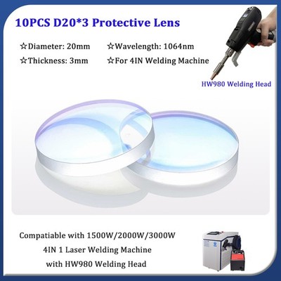 10PCS D20 T3 Protective Lens For Fiber Laser Welding Machine HW980 Welding Head