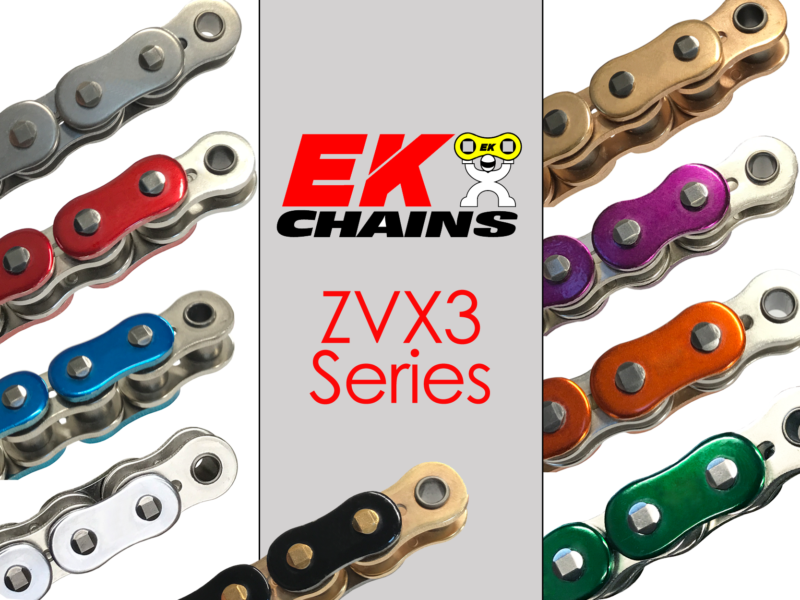 EK ZVX3-520 MOTORCYCLE CHAIN 150 LINKS TENSILE 9400 lbs GOLD