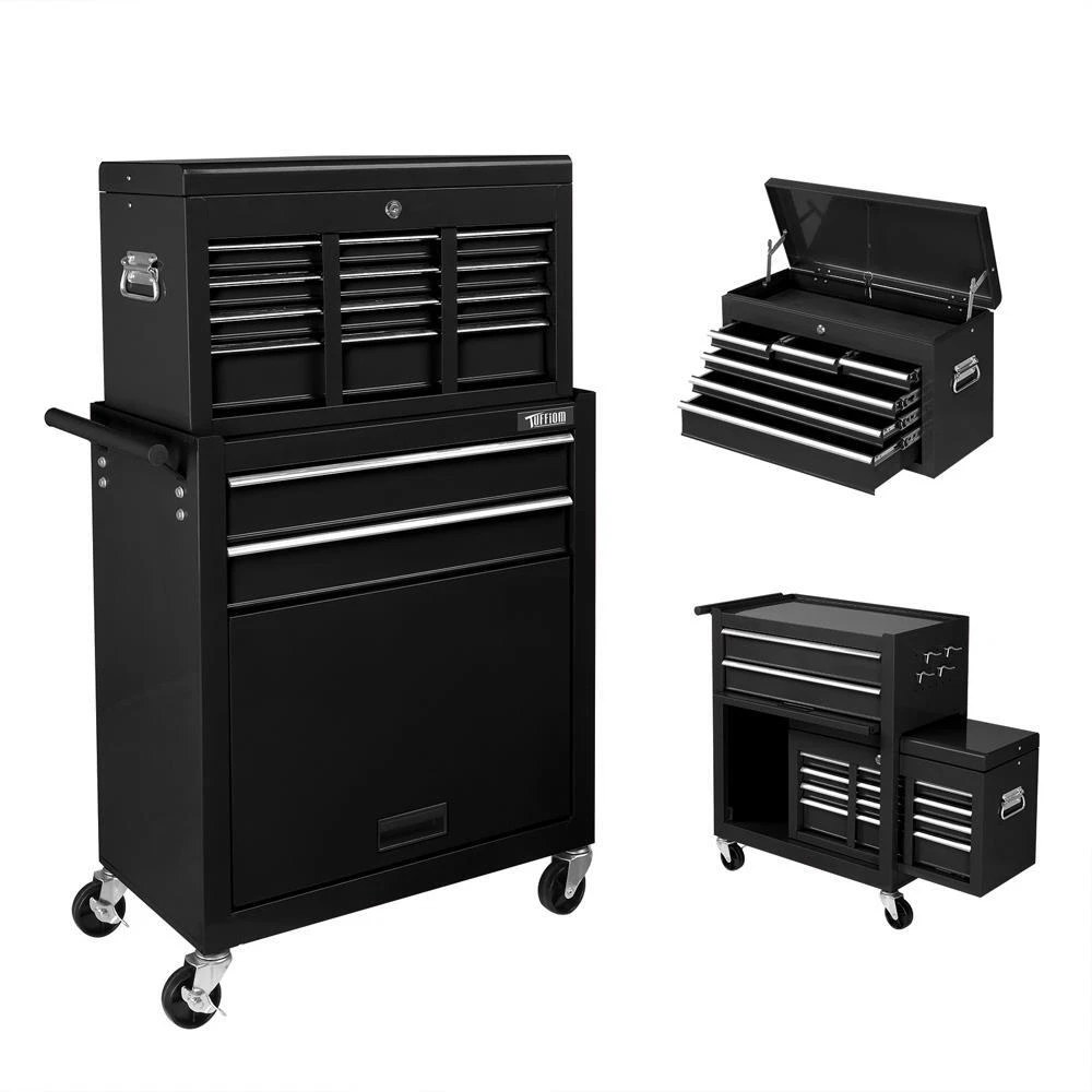 8 Drawer Rolling Tool Chest Box w Key Lock Storage Cabinet
