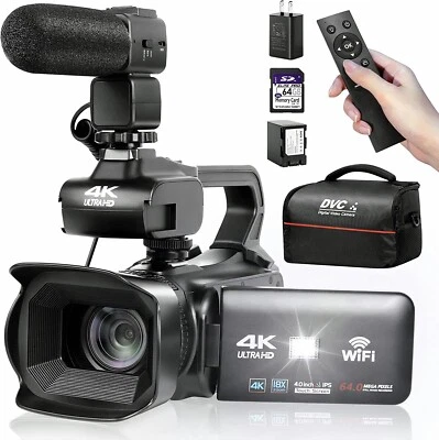 UHD 4k Video Camera Camcorder with 18X Digital Zoom,64MP Digital Camera Recorder