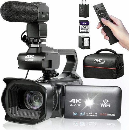 UHD 4k Video Camera Camcorder with 18X Digital Zoom,64MP Digital Camera Recorder - Picture 1 of 7