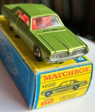 Matchbox Lesney #62 metallic lime green Mercury Cougar NMint in Original box