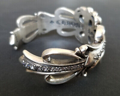 Chrome Hearts Double Floral Cross Cuff Bangle Bracelet w Chrome Hearts Double Floral Cross Cuff Bangle Bracelet w