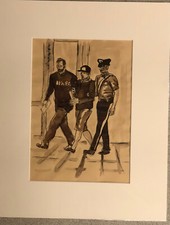  Disegno a    pastello acquerellato   su carta    35x25 - NC740