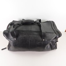 Daviny Black Leather Duffle Bag Vintage - General Dynamics Network System