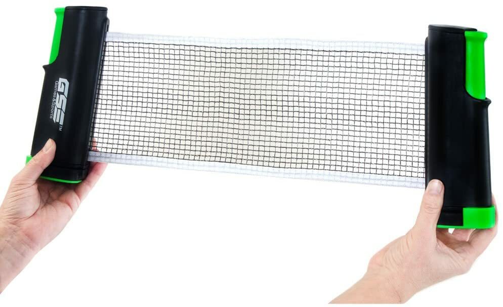 Anywhere Ping Pong Set with 2 Paddles & 3 Ping Pong Balls. (BLACK/GREEN)