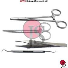 Dental Surgical Suture Removal Kit Needle Holder Scissors Tissue Forceps Plier