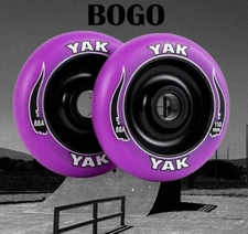 BOGO YAK SCAT 110mm Pro Stunt Trick Ride Scooter Wheels Metal Core Purple/Black!