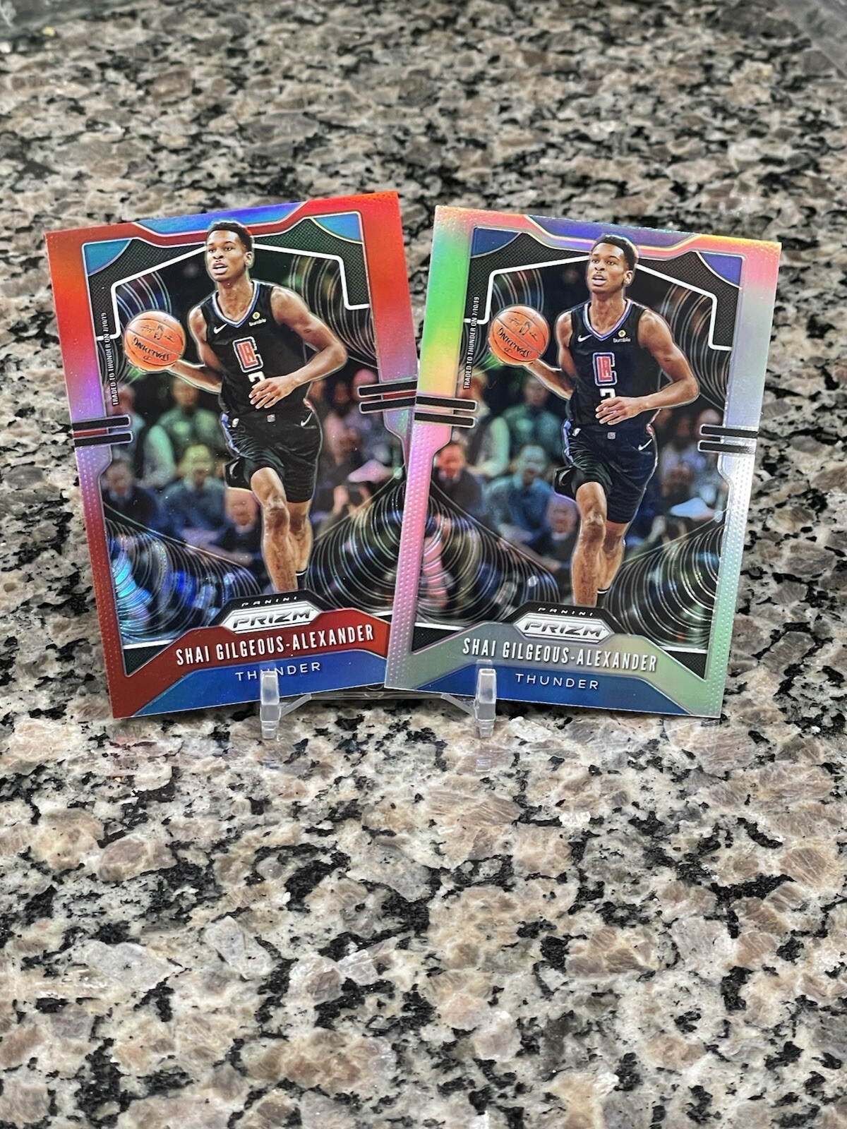 2019 Panini Prizm Shai Gilgeous-Alexander #122 Red Prizm 117/299 & Silver Prizm