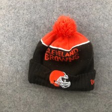 Cleveland Browns Beanie Toboggan Pom Pom Embroidered Logo Spell Out Football