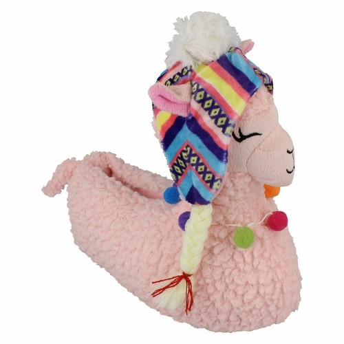 Girls Spot On 'X2105' Pink Llama Novelty Slippers - Picture 18 of 18